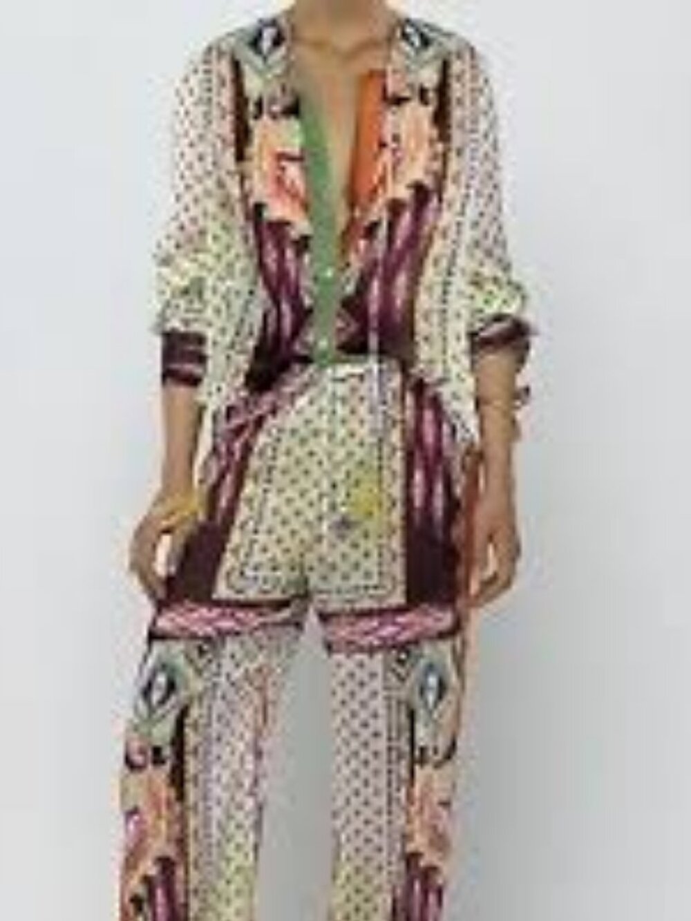 🖤Zara Boho Printed Top, Multicoloured NWT L